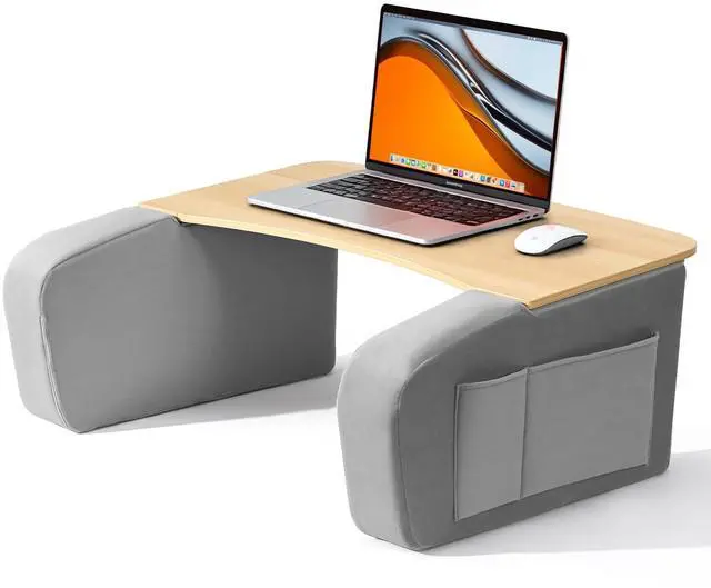 Main image of Lap Desk with Arm Rests, Ergonomic Laptop Stand for College Dorm | Curved Desktop and Dual Armrests, 40kg Capacity, Dual Pockets, Reading Writing Gaming Eating, Bed Couch Floor Dorm Room