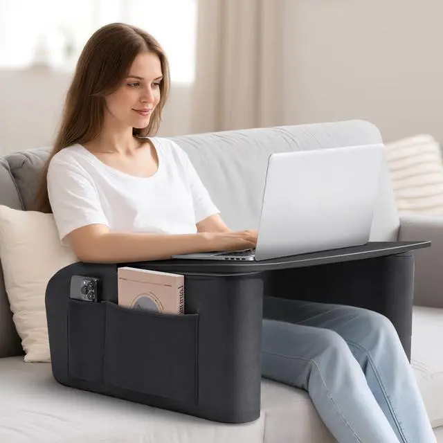 Main image of Lap Desk with Arm Rest, Ergonomic 17" Laptop Desk for Bed & Couch | Ergonomic EPP Memory Foam Armrests, Sturdy 44lbs Capacity, Wobble-Free, for Reading, Writing, Gaming, Eating, Working