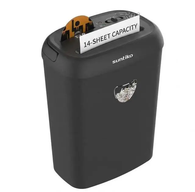 Main image of CD210P 14-Sheet Cross Cut Paper Shredder Black | P-4 High Security, Anti-Jam, Multi-Media Shredder, 6.6Gal Bin, 5-Min Continuous Run, ETL Certified for Home Office