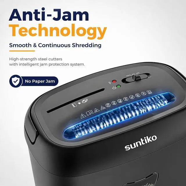 Alt view image 4 of 7 - CD210P 14-Sheet Cross Cut Paper Shredder Black | P-4 High Security, Anti-Jam, Multi-Media Shredder, 6.6Gal Bin, 5-Min Continuous Run, ETL Certified for Home Office