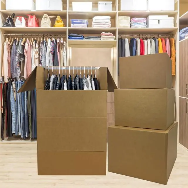 Alt view image 5 of 6 - Wardrobe Moving Boxes Kit, Small, Medium, Large & Shorty | Packing Paper, Tape & Dispenser, Bubble Roll, 1 Marker, Apartment Moving Kit