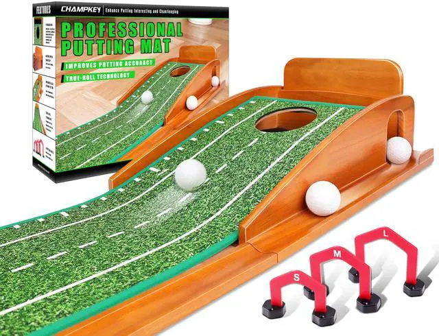 Main image of Premium Golf Putting Green Indoor with 3 Golf Putting Gates - Improves Putting Accuracy and Skill Levels Golf Putting Mat - Ideal for Indoor and Outdoor Training
