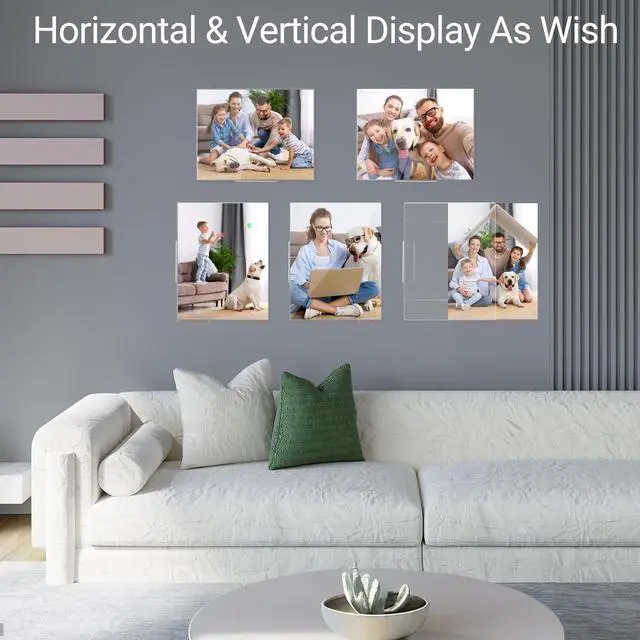 Alt view image 6 of 7 - 24 Pack Acrylic Sign Holder 8.5 x 11 Wall Mount, Vertical & Horizontal Use, Wall Sign Holder Memo Document Menu Holder for Office Store Restaurants Wedding Party Decoration, No Drilling