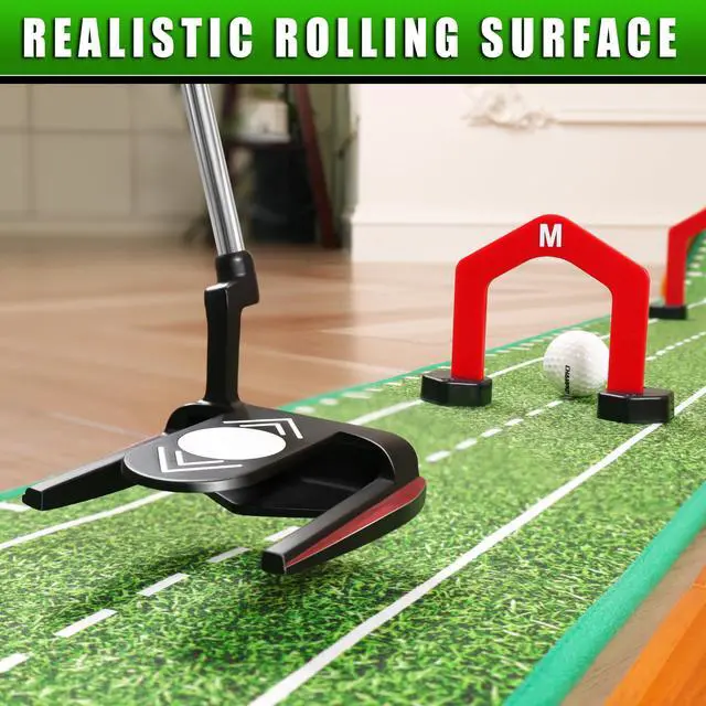Alt view image 4 of 7 - Premium Golf Putting Green Indoor with 3 Golf Putting Gates - Improves Putting Accuracy and Skill Levels Golf Putting Mat - Ideal for Indoor and Outdoor Training