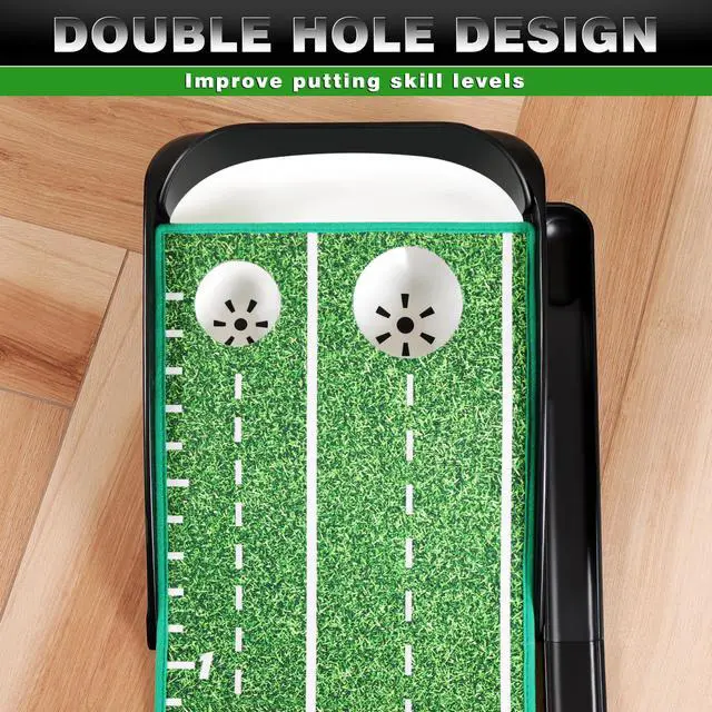 Alt view image 2 of 7 - Premium Golf Putting Green Indoor with 3 Golf Putting Gates - Improves Putting Accuracy and Skill Levels Golf Putting Mat - Ideal for Indoor and Outdoor Training