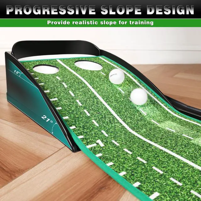 Alt view image 3 of 7 - Premium Golf Putting Green Indoor with 3 Golf Putting Gates - Improves Putting Accuracy and Skill Levels Golf Putting Mat - Ideal for Indoor and Outdoor Training