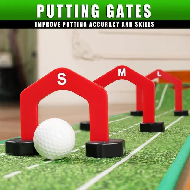 Alt view image 7 of 7 - Premium Golf Putting Green Indoor with 3 Golf Putting Gates - Improves Putting Accuracy and Skill Levels Golf Putting Mat - Ideal for Indoor and Outdoor Training
