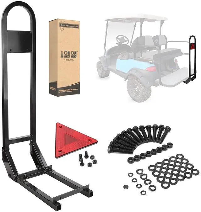 Main image of Universal Golf Cart Rear Safety Grab Bar w/Triangle Reflector Fit for Yamaha Club Car EZGO (2+2) /(4+2) Passenger Golf Cart Manual Hardware Included