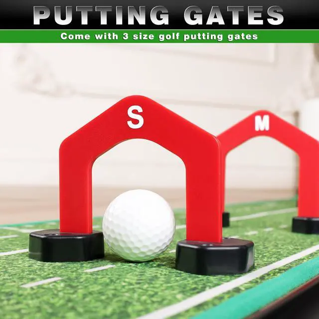 Alt view image 7 of 7 - Premium Golf Putting Green Indoor with 3 Golf Putting Gates - Improves Putting Accuracy and Skill Levels Golf Putting Mat - Ideal for Indoor and Outdoor Training