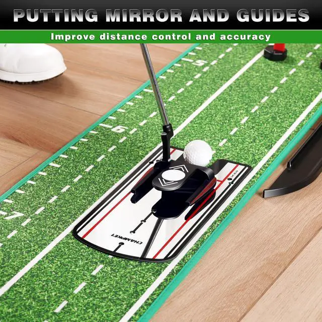 Alt view image 5 of 7 - Premium Golf Putting Green Indoor with 3 Golf Putting Gates - Improves Putting Accuracy and Skill Levels Golf Putting Mat - Ideal for Indoor and Outdoor Training