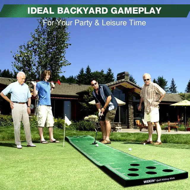 Alt view image 2 of 7 - Golf Indoor Putting Green Mat with 2 Putters,Great Gifts for Men | Crystal Velvet and Turf Mat,with 2 Putters, 2 Balls. Golf putting mat is perfect for home, backyard, office,house parties