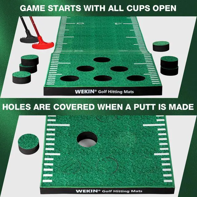 Alt view image 4 of 7 - Golf Indoor Putting Green Mat with 2 Putters,Great Gifts for Men | Crystal Velvet and Turf Mat,with 2 Putters, 2 Balls. Golf putting mat is perfect for home, backyard, office,house parties