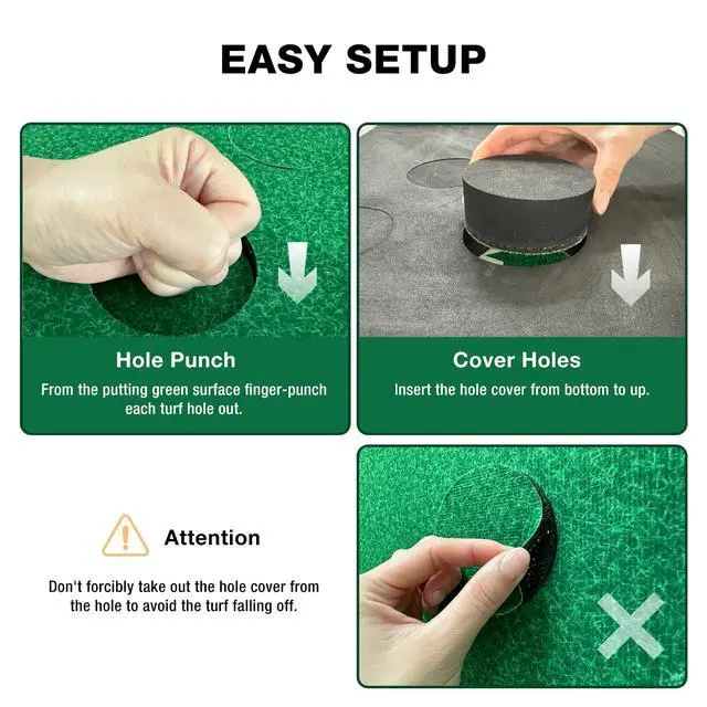 Alt view image 6 of 7 - Golf Indoor Putting Green Mat with 2 Putters,Great Gifts for Men | Crystal Velvet and Turf Mat,with 2 Putters, 2 Balls. Golf putting mat is perfect for home, backyard, office,house parties