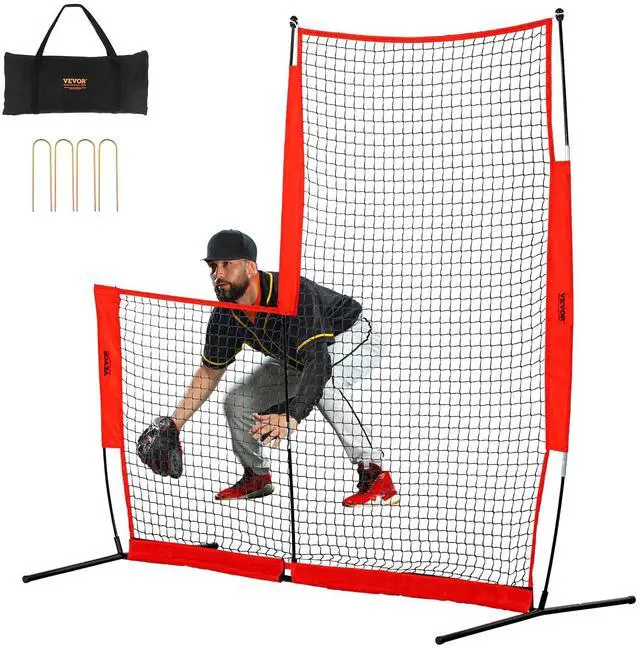 Main image of Batting Screen - Baseball & Softball Protector with Carry Bag & Ground Stakes, Pitching Net for Pitchers Protection
