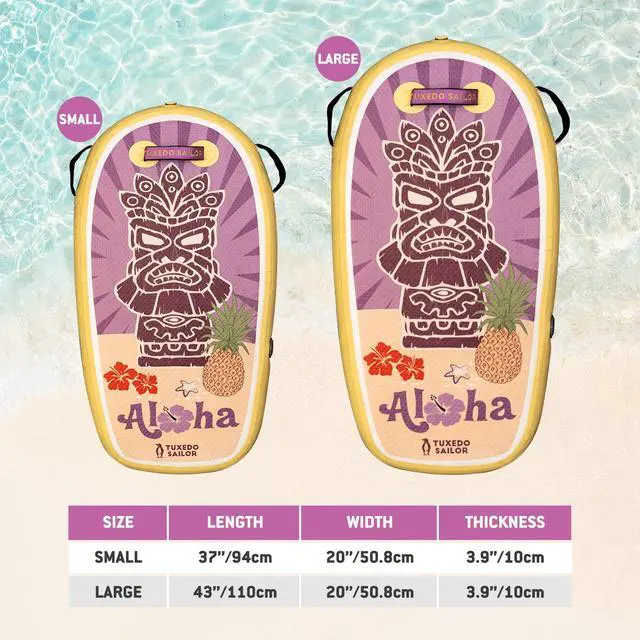 Alt view image 2 of 7 - Inflatable Bodyboard - Beach Kids Surf Board - Ultra Lightweight PVC Core Body Board for Beach and Pool,with Wrap Wrist Straps, Foldable, Perfect Surf for Teens and Adults