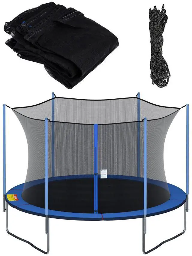 Main image of Round Trampoline Replacement Safety Net for 6 Straight Poles | UV-Resistant, Breathable, Weather-Resistant, with Adjustable Straps, Zippers, Protection Buckles(Net Only) for Round Frame