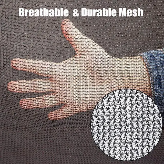 Alt view image 7 of 7 - Round Trampoline Replacement Safety Net for 6 Straight Poles | UV-Resistant, Breathable, Weather-Resistant, with Adjustable Straps, Zippers, Protection Buckles(Net Only) for Round Frame