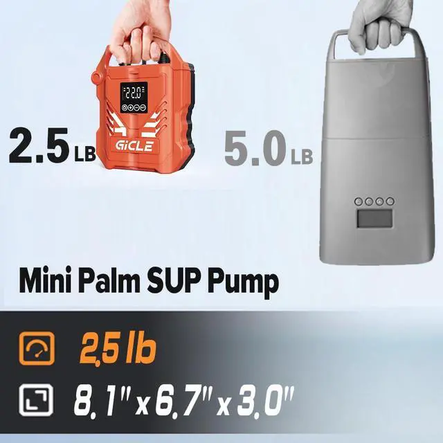 Alt view image 4 of 6 - Paddle Board Pump Electric Portable, 22PSI SUP Pump for Inflatebles | With 12V Car Connector, Inflator&Deflator for Paddleboard,Bed,Boat with Auto-Off Dual Stage Inflation and Kayak Accessories