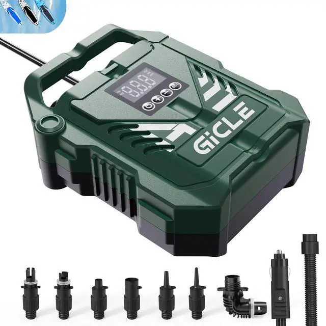 Alt view image 6 of 6 - Paddle Board Pump Electric Portable, 22PSI SUP Pump for Inflatebles | With 12V Car Connector, Inflator&Deflator for Paddleboard,Bed,Boat with Auto-Off Dual Stage Inflation and Kayak Accessories
