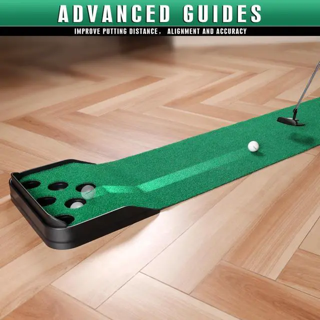 Alt view image 5 of 7 - Golf Putting Green Indoor - Advanced Guides Golf Putting Mat - Enhance Putting Accuracy and Challenge