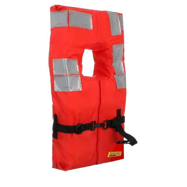 Alt view image 3 of 4 - Type I Commercial Offshore Vest & Jacket, Fluorescent Orange, Reflective Panels, Various Sizes