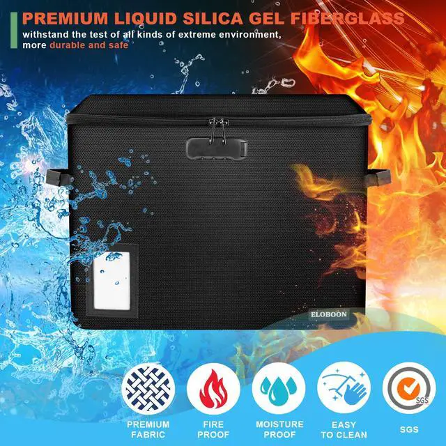 Alt view image 3 of 7 - 2 Pack Comic Book Storage Box, Fireproof & Water-Resistant Comic Book Box with Lock and Label Window, Moistureproof Comic Short Box with Fire Zipper, Comic Book Bin with Non-Slip Bottom, Black