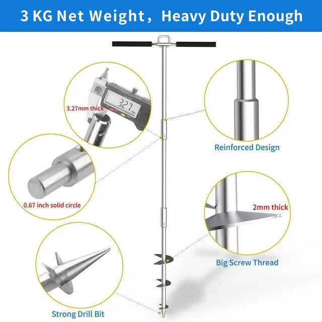 Alt view image 3 of 7 - Boat Sand Anchor, 17"/27"/34"/46" 316 Stainless Steel PWC Sand Anchors Ideal for Pontoon, Kayak Jet Ski Keeps Securely Near Sandbar Beach or Shallow Water, Detachable Design with Handbag Packaging