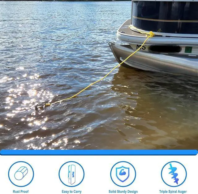 Alt view image 7 of 7 - Boat Sand Anchor, 17"/27"/34"/46" 316 Stainless Steel PWC Sand Anchors Ideal for Pontoon, Kayak Jet Ski Keeps Securely Near Sandbar Beach or Shallow Water, Detachable Design with Handbag Packaging