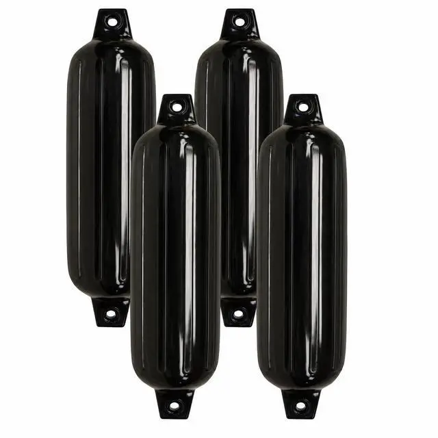 Main image of Taylor Made Boat Fender 4-Pack, 6" x 22", Heavy-Duty Marine-Grade Vinyl Boat Bumpers for Docking, Ribbed Twin-Eye Design, Fits Boats Up to 25 ft, UV-Resistant, No Rope Included