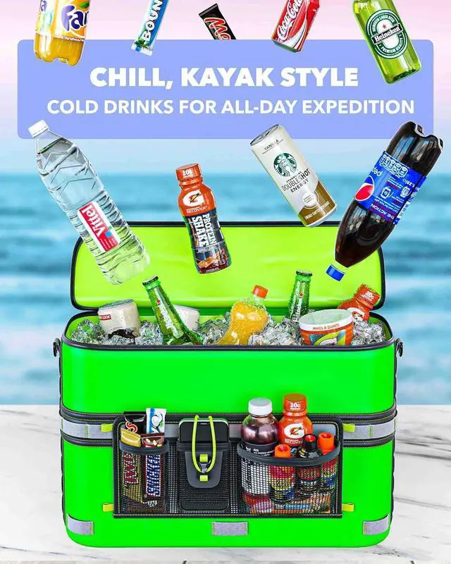 Alt view image 3 of 7 - TidyFriend Kayak Cooler Behind Seat, Waterproof Cooler for Kayaking, Kayak Accessories Cooler Bag, Compatible with Lawn Chair Seat, Portable Ice Chest, Keeps Drinks Cold, Travel, Beach, Lunch