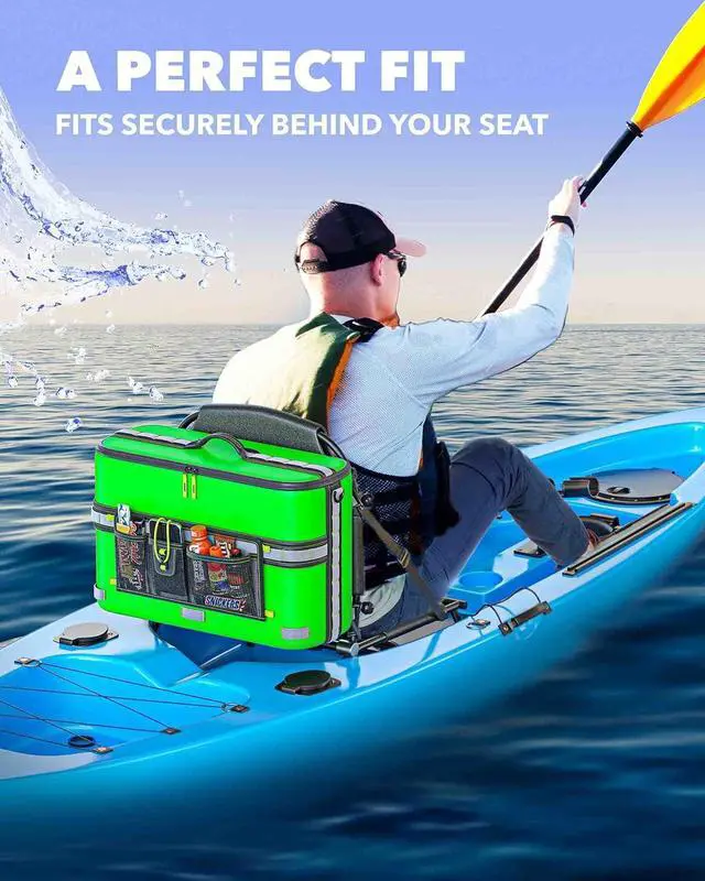 Alt view image 4 of 7 - TidyFriend Kayak Cooler Behind Seat, Waterproof Cooler for Kayaking, Kayak Accessories Cooler Bag, Compatible with Lawn Chair Seat, Portable Ice Chest, Keeps Drinks Cold, Travel, Beach, Lunch
