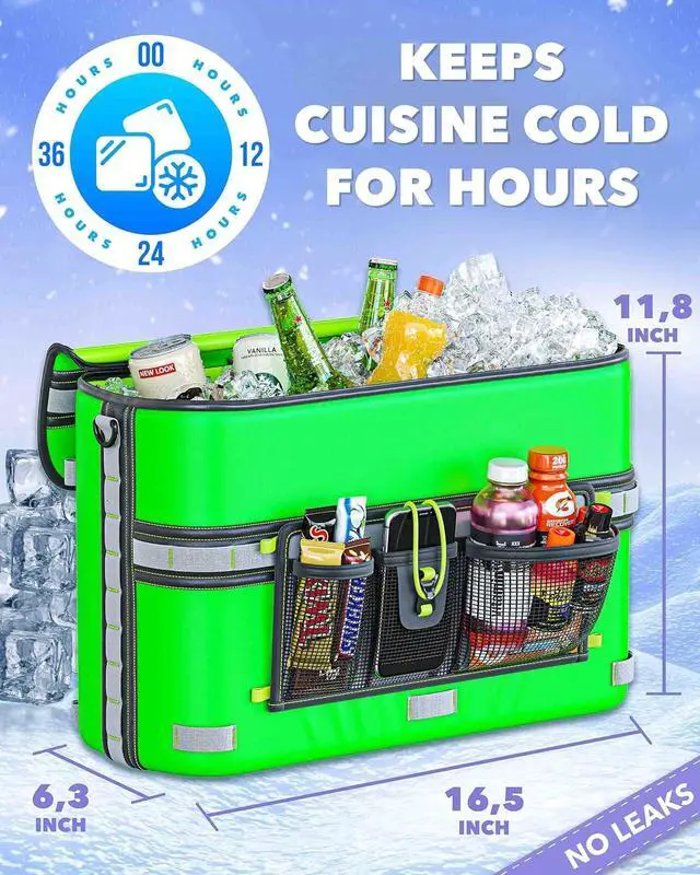 Alt view image 5 of 7 - TidyFriend Kayak Cooler Behind Seat, Waterproof Cooler for Kayaking, Kayak Accessories Cooler Bag, Compatible with Lawn Chair Seat, Portable Ice Chest, Keeps Drinks Cold, Travel, Beach, Lunch