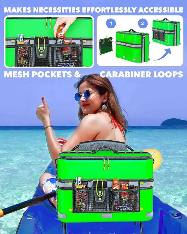 Alt view image 7 of 7 - TidyFriend Kayak Cooler Behind Seat, Waterproof Cooler for Kayaking, Kayak Accessories Cooler Bag, Compatible with Lawn Chair Seat, Portable Ice Chest, Keeps Drinks Cold, Travel, Beach, Lunch