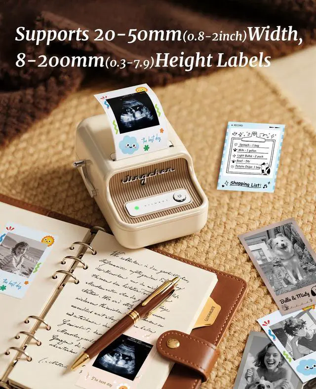 Alt view image 2 of 7 - B21 Pro 300 DPI Bluetooth Label Maker with Tape,White | Portable Thermal Label Printer, Retro Label Maker Machine for Scrapbook, DIY Crafts, Notes, Memo
