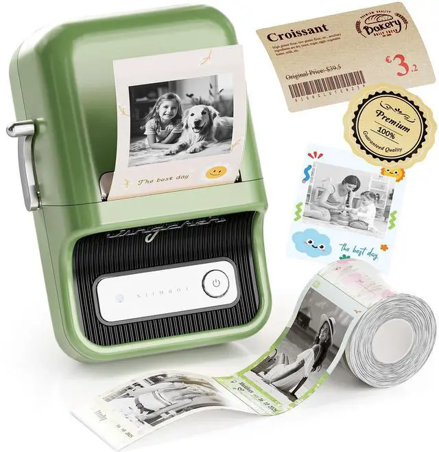 Main image of B21 Pro 300 DPI Bluetooth Label Maker with Tape, Green | Portable Thermal Label Printer, Retro Sticker Printer for DIY Crafts, Notes, Scrapbook, Photo,Gifts,Home Organization