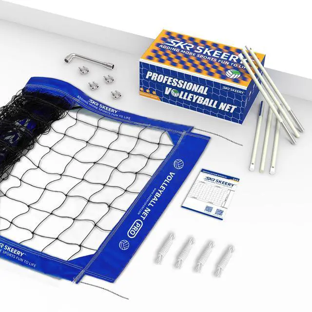 Alt view image 7 of 7 - Professional Volleyball Net,Official Size 32×3.3FT,Equipped with Double Steel Cables with 3.3FT Double Side Bars,Portable Volleyball Net for Backyard,School,Courts(PRO)