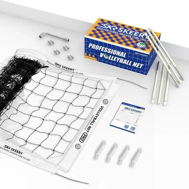 Alt view image 7 of 7 - Professional Volleyball Net,Official Size 32×3.3FT,Equipped with Double Steel Cables with 3.3FT Double Side Bars,Portable Volleyball Net for Backyard,School,Courts(PRO)
