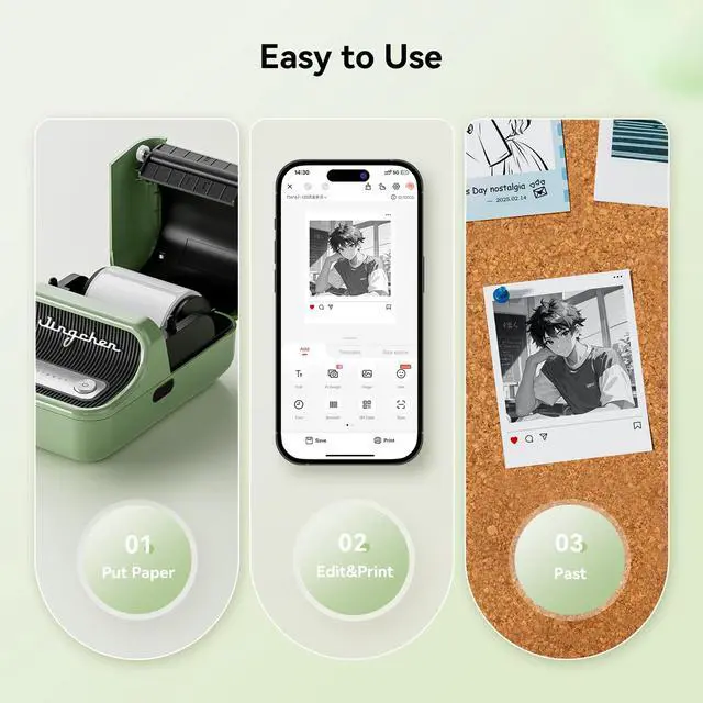 Alt view image 6 of 7 - B21 Pro 300 DPI Bluetooth Label Maker with Tape, Green | Portable Thermal Label Printer, Retro Sticker Printer for DIY Crafts, Notes, Scrapbook, Photo,Gifts,Home Organization