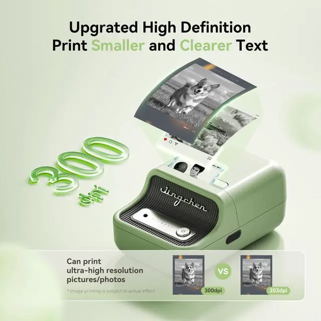 Alt view image 7 of 7 - B21 Pro 300 DPI Bluetooth Label Maker with Tape, Green | Portable Thermal Label Printer, Retro Sticker Printer for DIY Crafts, Notes, Scrapbook, Photo,Gifts,Home Organization