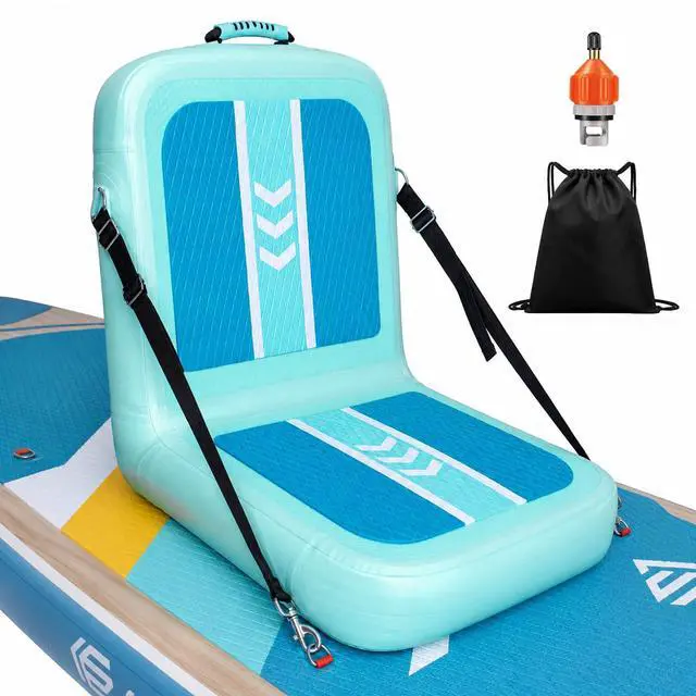 Main image of Inflatable Kayak Seat with Back Support & Mesh Storage Bag, Adjustable Paddle Board Cushion Chair for Adults, Portable Blow Up Seats for SUP Raft Canoe Fishing Boat