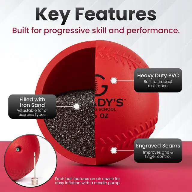 Alt view image 4 of 7 - Weighted Velocity Training Ball Set Seam & Seamless Options for Pitching & Arm Strength + Set of 6 Balls + Carrying Case