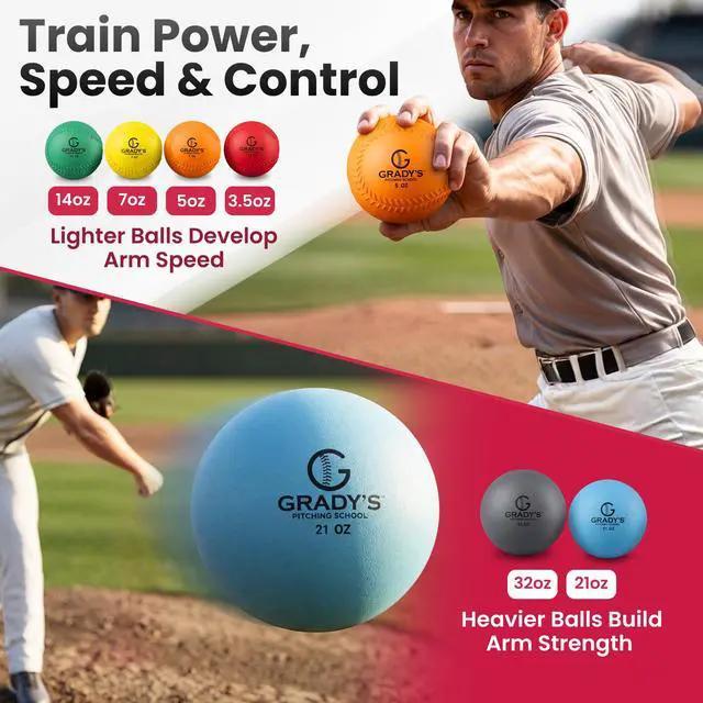 Alt view image 5 of 7 - Weighted Velocity Training Ball Set Seam & Seamless Options for Pitching & Arm Strength + Set of 6 Balls + Carrying Case