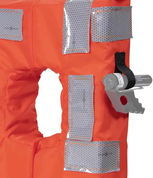 Alt view image 2 of 3 - Type I Commercial Offshore Vest & Jacket, Fluorescent Orange, Reflective Panels, Various Sizes