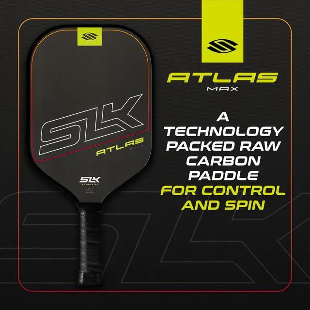 Alt view image 3 of 7 - SLK Atlas Pickleball Paddles | Carbon Fiber Honeycomb | A midweight pickleball racket built for beginners, with a forgiving sweet spot and added spin