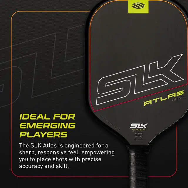 Alt view image 6 of 7 - SLK Atlas Pickleball Paddles | Carbon Fiber Honeycomb | A midweight pickleball racket built for beginners, with a forgiving sweet spot and added spin