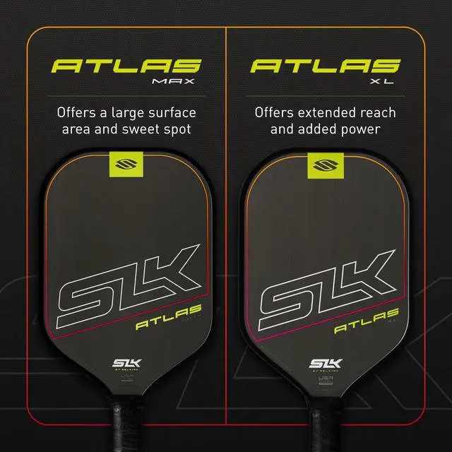 Alt view image 7 of 7 - SLK Atlas Pickleball Paddles | Carbon Fiber Honeycomb | A midweight pickleball racket built for beginners, with a forgiving sweet spot and added spin