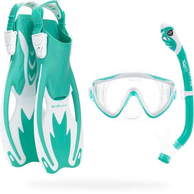 Main image of Kids Snorkeling Set- Short Adjustable Fins, Silicone Mask, and Dry Snorkel- Tinetto Rocks Dry Set- Designed in Italy