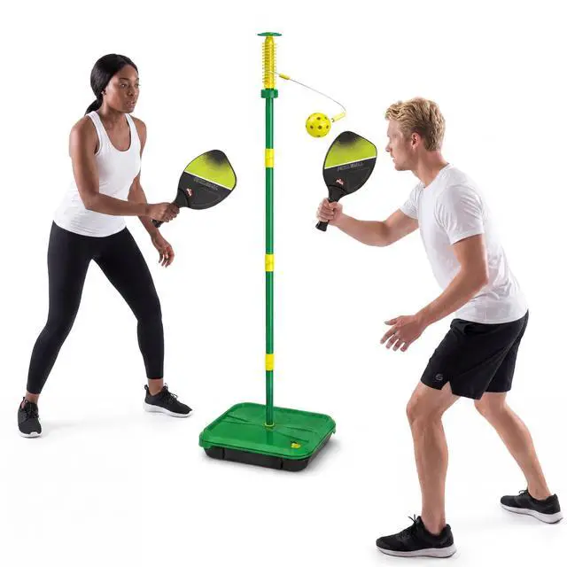 Alt view image 2 of 7 - Pickleball Paddles Tether Tennis Game Set - Portable All-Surface Base, Durable, Easy Assembly, Indoor & Outdoor Games, Backyard Games for Kids, Active Play for Kids and Families, Ages 4+