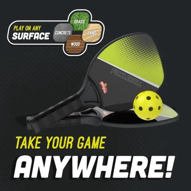 Alt view image 5 of 7 - Pickleball Paddles Tether Tennis Game Set - Portable All-Surface Base, Durable, Easy Assembly, Indoor & Outdoor Games, Backyard Games for Kids, Active Play for Kids and Families, Ages 4+