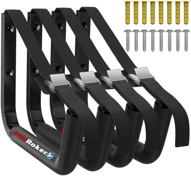 Main image of Kayak Storage Rack 120LB Wall Mounted Kayak Hook | EVA Padded Garage Storage Mount for Canoes, Paddle Boards, Ladders and Bikes Indoor Outdoor Organization